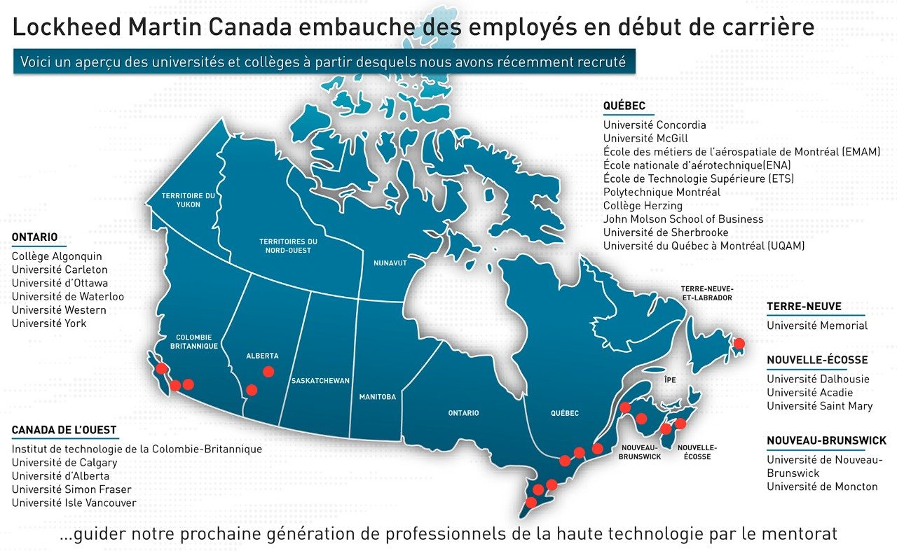 Lockheed Martin Canada Early Career Hires Map