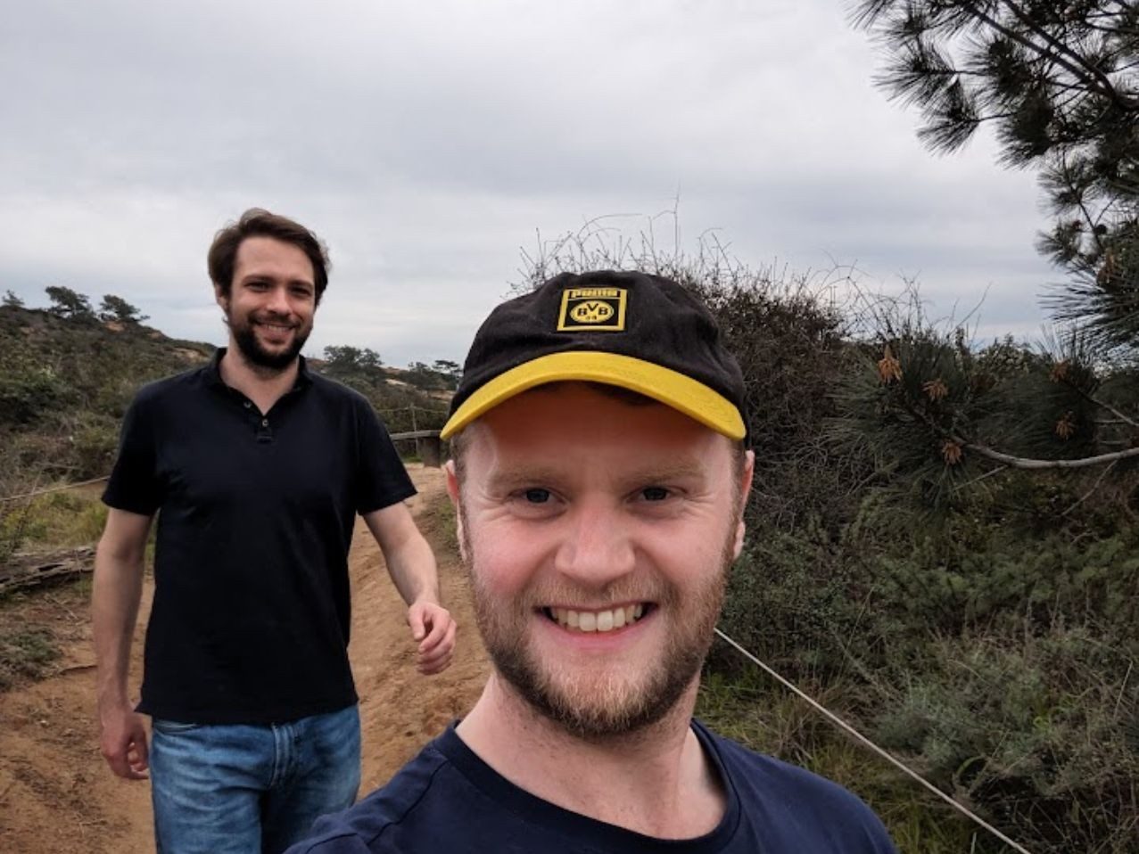 Ant and Dan Hiking around Torrey Pines State Reserve